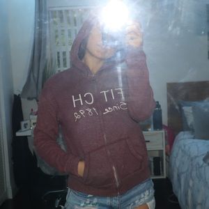 Abercrombie Burgundy Jacket Zip-Up